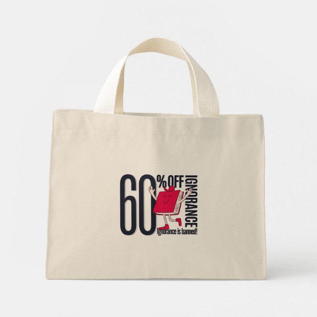 Whimsical Ignorance Is Banned Educational Tiny  Mini Tygkasse (Baksida)