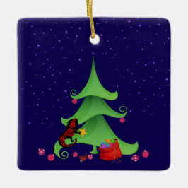 Whimsical Iguana Oh Julgran Julgransprydnad Keramik