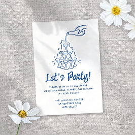 Whimsical Illustrated Cocktails Wedding Reception Tilläggskort