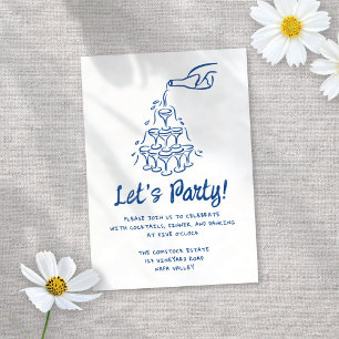 Whimsical Illustrated Cocktails Wedding Reception Tilläggskort