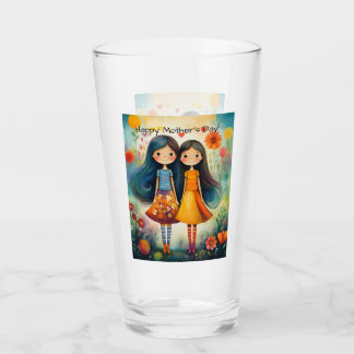 Whimsical illustration of two girls Mother’s Day Glaskopp
