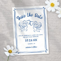 Whimsical Illustrerad Cupid Modern Rolig Bröllop 