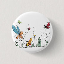 Whimsical insektsmärke, insekts-tema märke/knapp