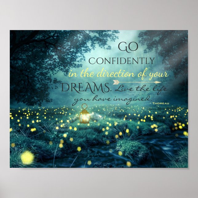Whimsical Inspiring Dreams Quote Poster (Framsidan)