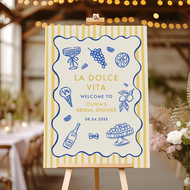 Whimsical italiensk La Dolce Vita bröllopsfest Poster (Skapare uppladdad)
