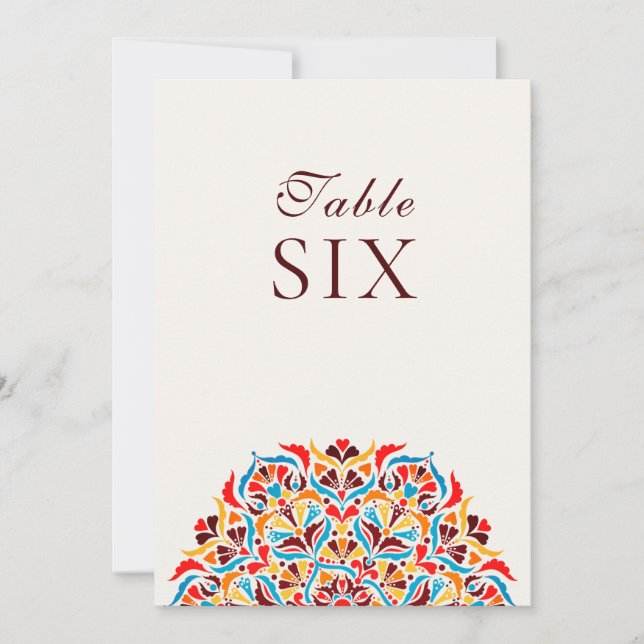 Whimsical Ivory Floral Border Wedding Table Number Inbjudningar (Framsida)