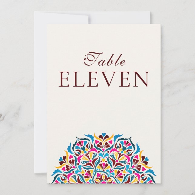 Whimsical Ivory Floral Border Wedding Table Number Inbjudningar (Framsida)