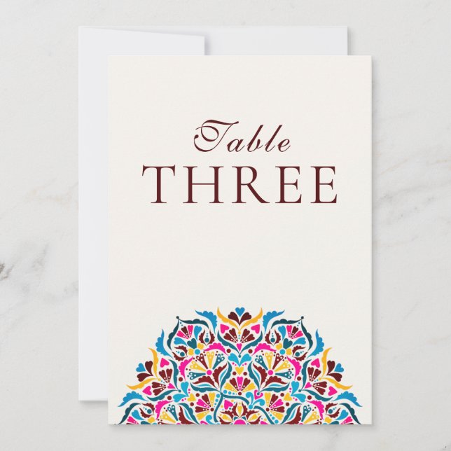 Whimsical Ivory Floral Border Wedding Table Number Inbjudningar (Framsida)