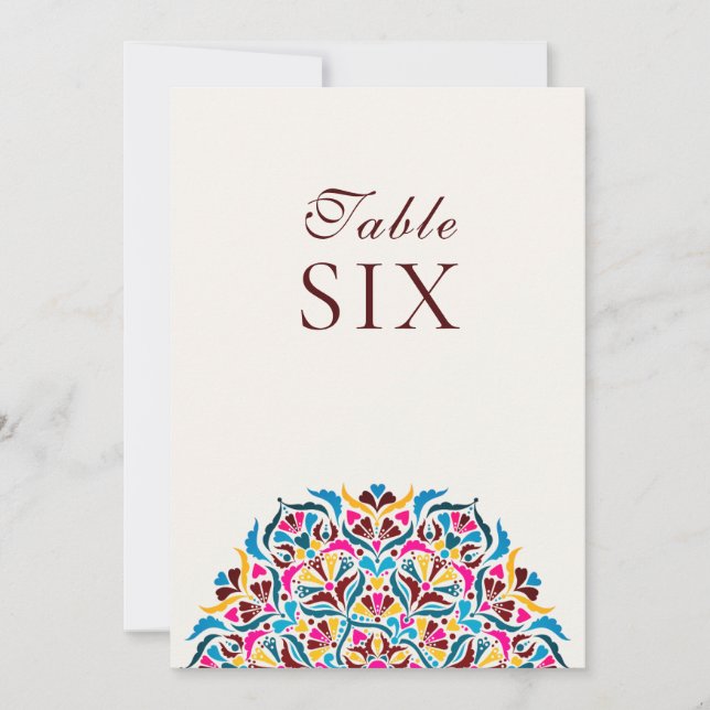 Whimsical Ivory Floral Border Wedding Table Number Inbjudningar (Framsida)