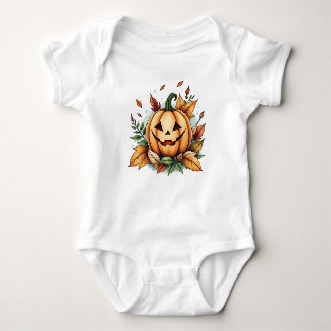 Whimsical Jack-O-Lantern, Halloween Pumpkin T Shirt (Framsida)