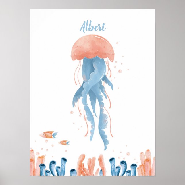 Whimsical Jellyfish Lullaby Anpassade Poster (Framsidan)