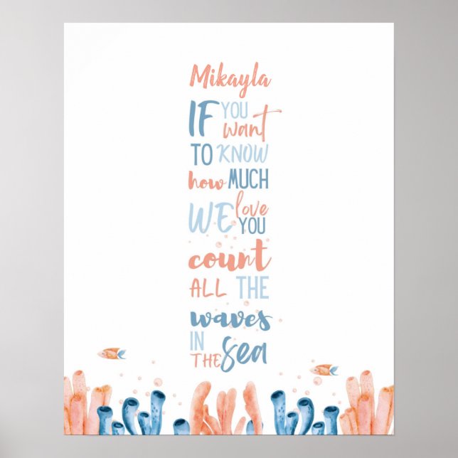 Whimsical Jellyfish Lullaby Quote Anpassade Poster (Framsidan)