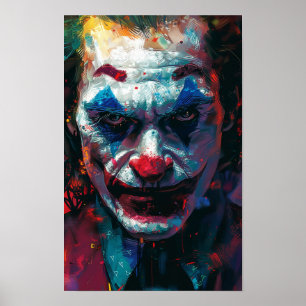 Whimsical Joker Smile Repetitive Mönster Poster