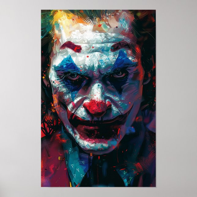Whimsical Joker Smile Repetitive Mönster Poster (Framsidan)