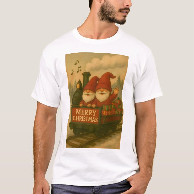 Whimsical Jolly Gnomes Musical Express T Shirt (Framsida)