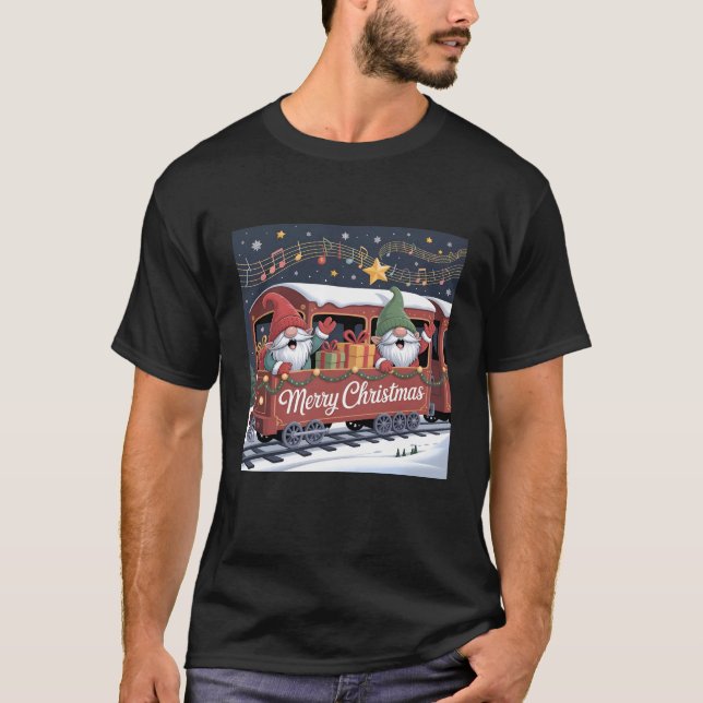 Whimsical Jolly Gnomes Musical Express T Shirt (Framsida)