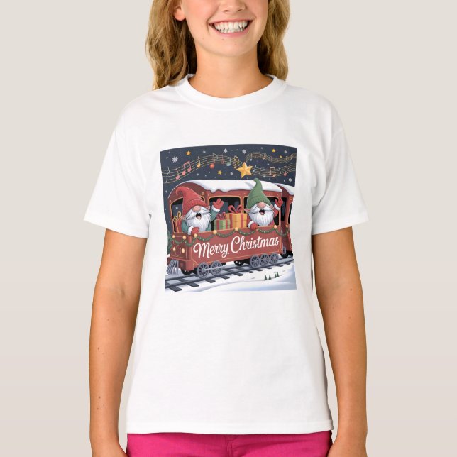 Whimsical Jolly Gnomes Musical Express T Shirt (Framsida)