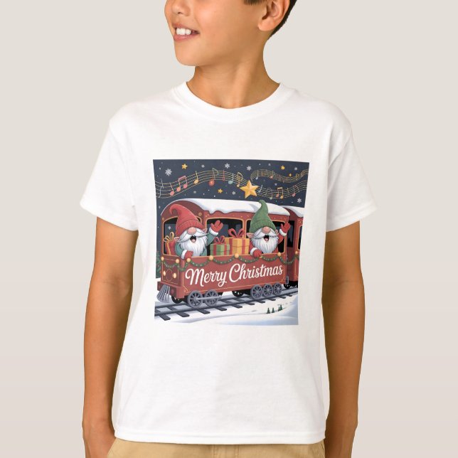 Whimsical Jolly Gnomes Musical Express T Shirt (Framsida)