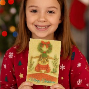 Whimsical jordekorre julhälsokort helgkort