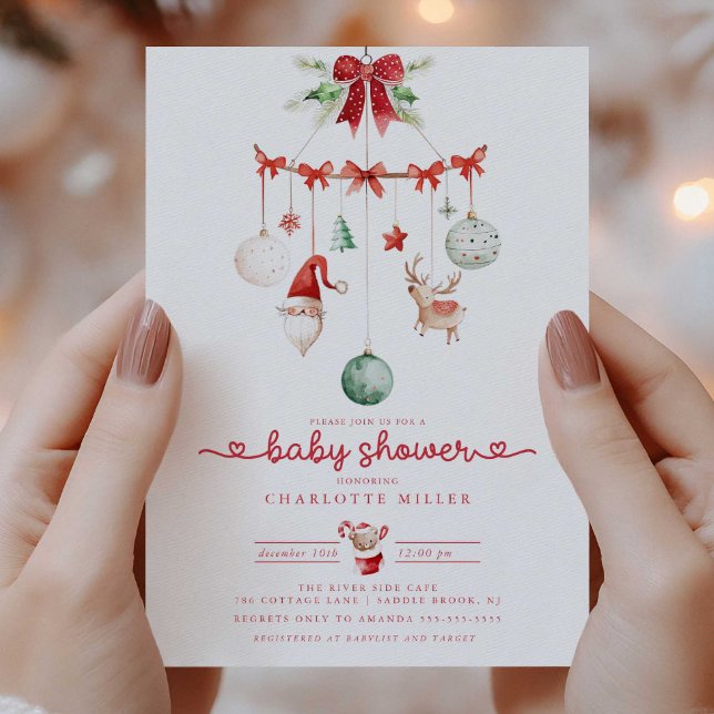 Whimsical jul Baby Shower-inbjudan Inbjudningar (Skapare uppladdad)
