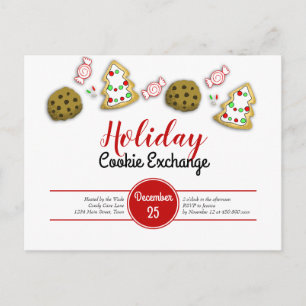 Whimsical-jul Cookie Exchange Vykort