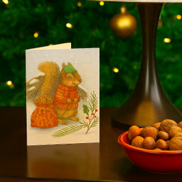 Whimsical jul-ekorre vilda djur helgkort