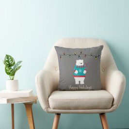 Whimsical jul polisbjörn semester kudde