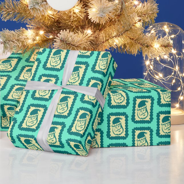 Whimsical jul Santa Söt Ljusglad Högtid Presentpapper (Helgdagar)