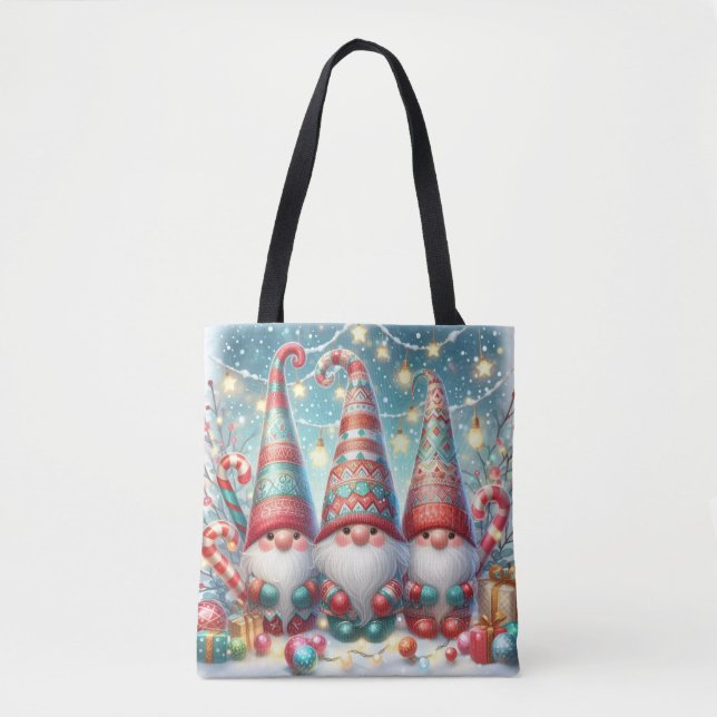 Whimsical jul Tomte Shoppingväska Tygkasse (Framsida)