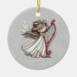 Whimsical julängel julgransprydnad keramik