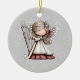 Whimsical julängel julgransprydnad keramik