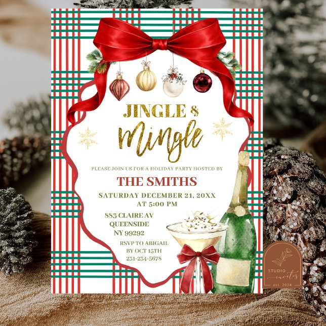 Whimsical julbåge Jingle och Mingle Inbjudningar (Skapare uppladdad)