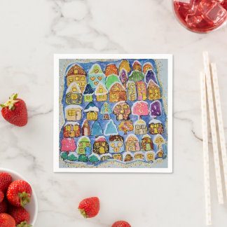 Whimsical julby Folk Art jul Pappersservett