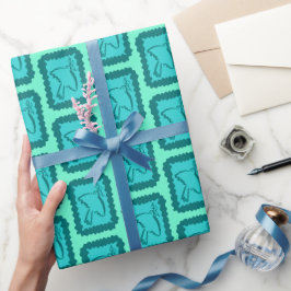 Whimsical julduvor Grid Söt Bright Holiday Presentpapper
