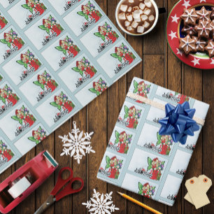 Whimsical julfée Holidaypresenter Blå Presentpapper