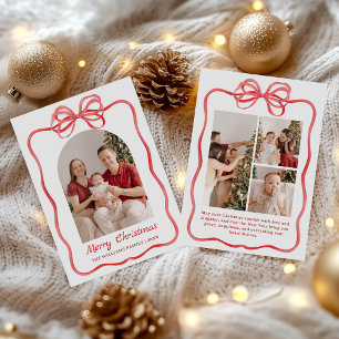 Whimsical julfotohandritad slinga julkort