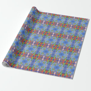 Whimsical julglädje Vattenfärg målning Presentpapper