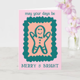Whimsical julgodis Merry & Bright Holiday Kort