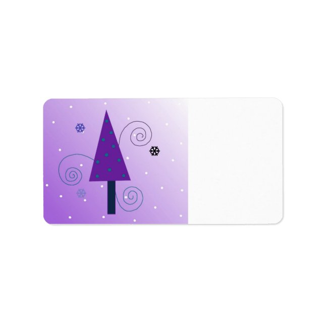 Whimsical Julgran Adressetikett (Framsidan)