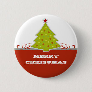 Whimsical Julgran Button Knapp
