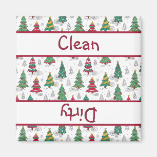 Whimsical julgran diskmaskin ren/smuddig magnet