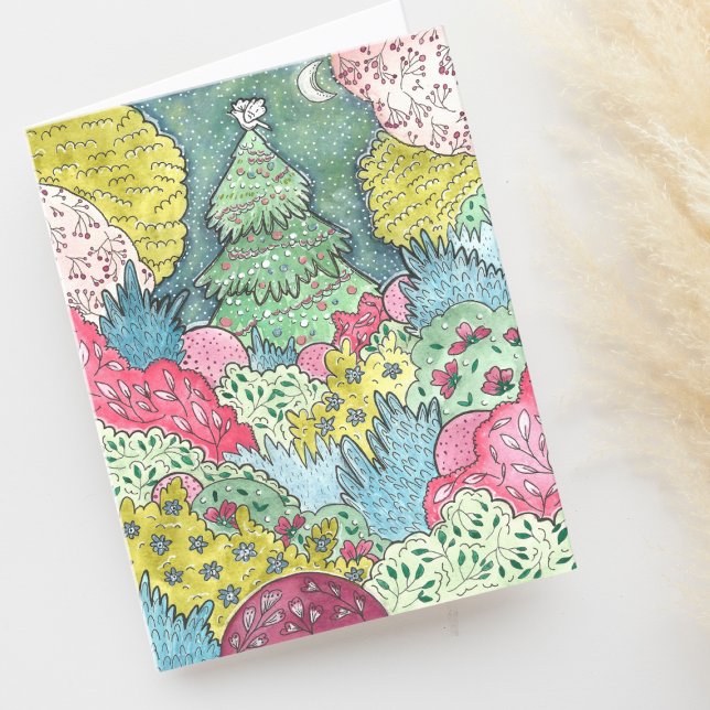 Whimsical Julgran Garden Blank Tack Kort (Skapare uppladdad)