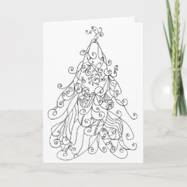 Whimsical Julgran Helgkort