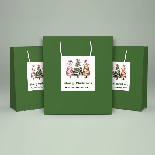 Whimsical julgran leopardtryck presentpåse  (Whimsical Christmas Tree Leopard Print Gift Bag Custom)