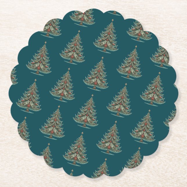 Whimsical julgran mysig underlägg papper (Framsida)