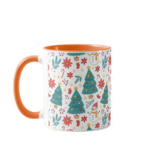 Whimsical julgran och snöman julfirande