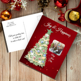 Whimsical Julgran Photo Helgdag Helg Vykort