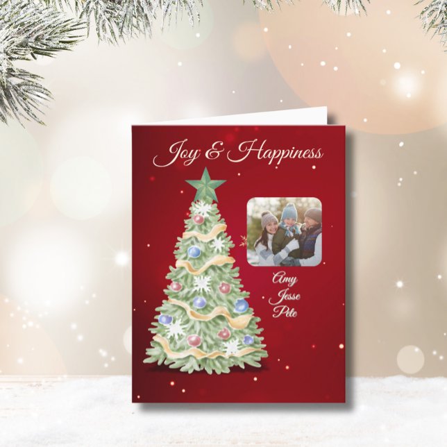 Whimsical Julgran Photo Helgdag Helgkort (Skapare uppladdad)