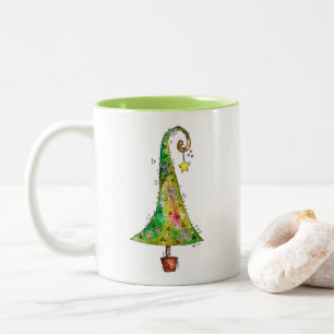 Whimsical Julgran Två-Tonad Mugg
