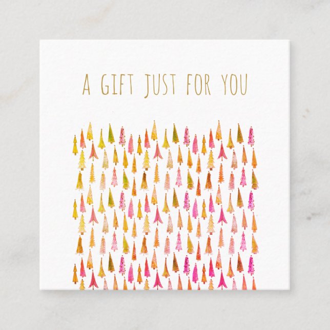 Whimsical Julgranar Helgdag Gift Certificate Rabattkort (Framsida)